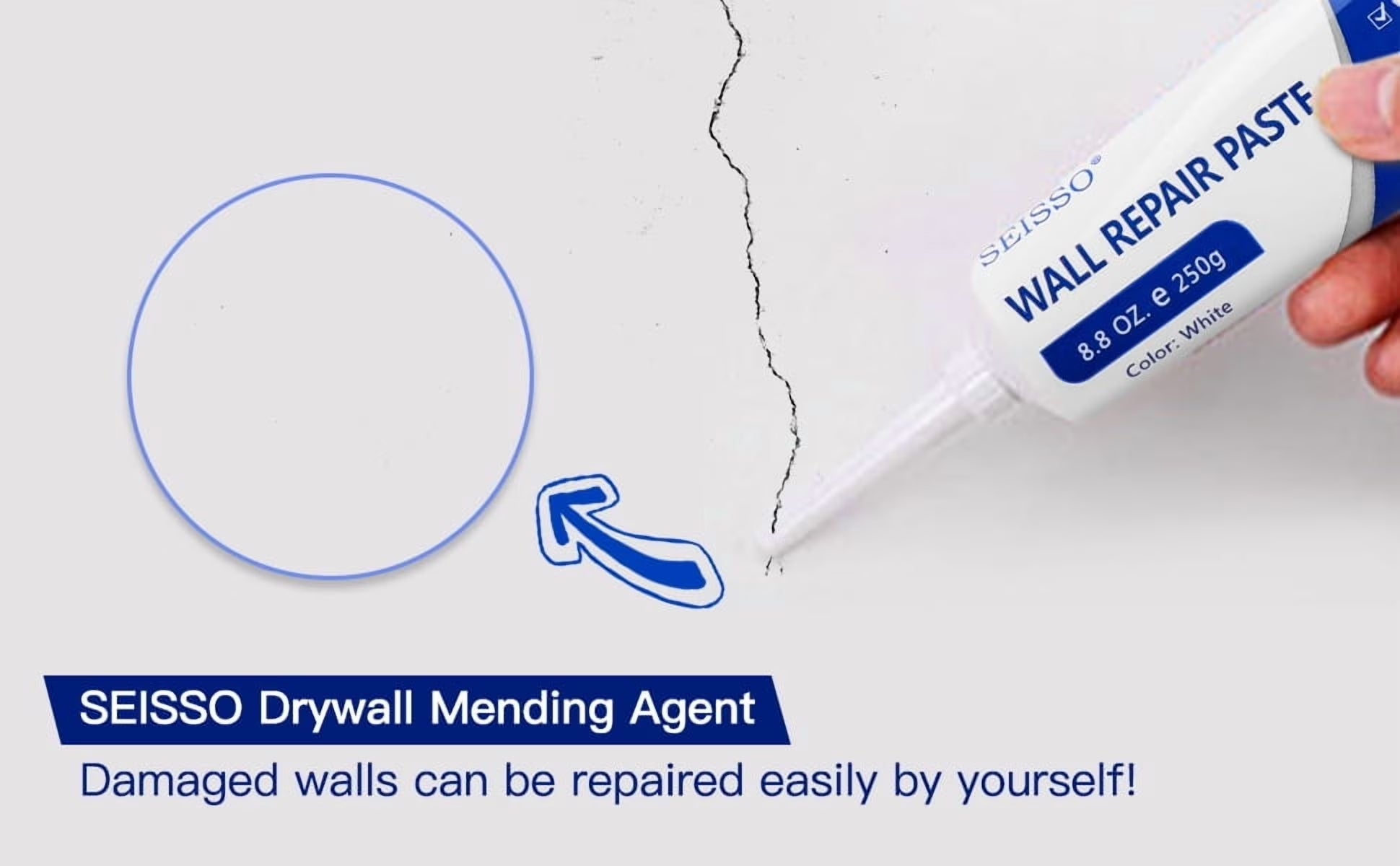 2 Pack Drywall Repair Kit , White Wall Repair Paste with Plaster Filler, Crack and Hole Patch Compound