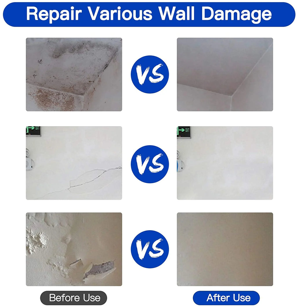 2 Pack Drywall Repair Kit , White Wall Repair Paste with Plaster Filler, Crack and Hole Patch Compound