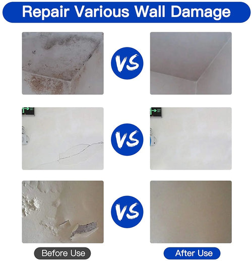 2 Pack Drywall Repair Kit , White Wall Repair Paste with Plaster Filler, Crack and Hole Patch Compound