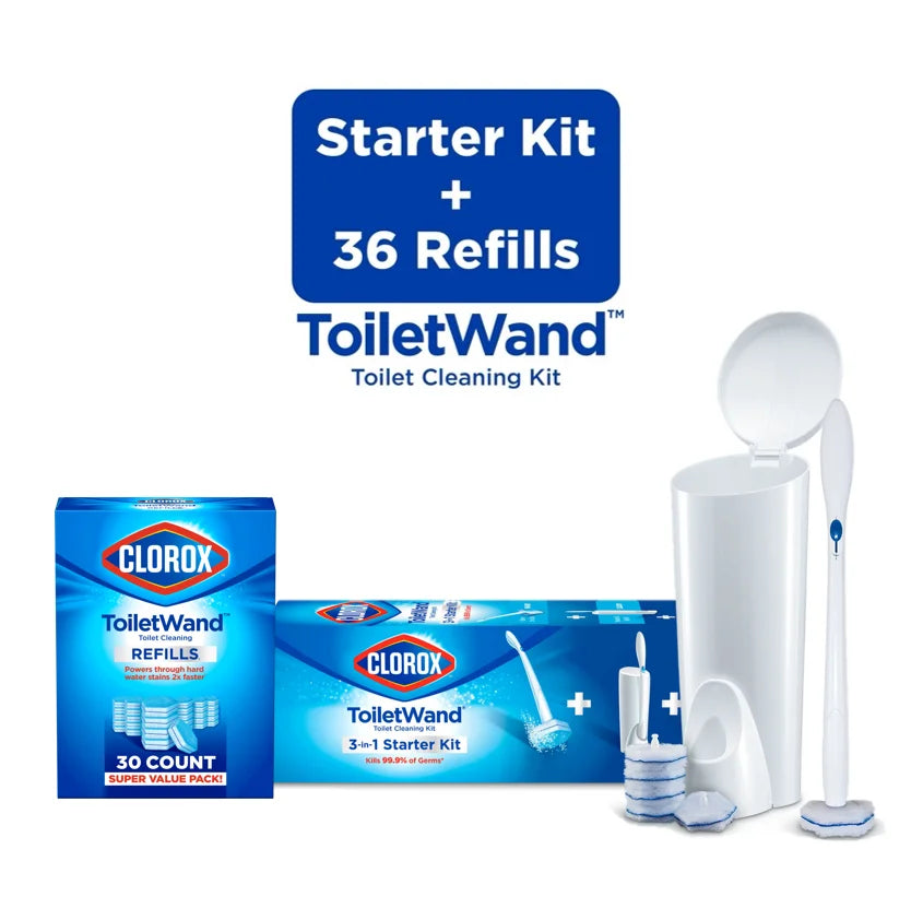 Disposable Toilet Bowl Brush and Cleaning Refills Bundle