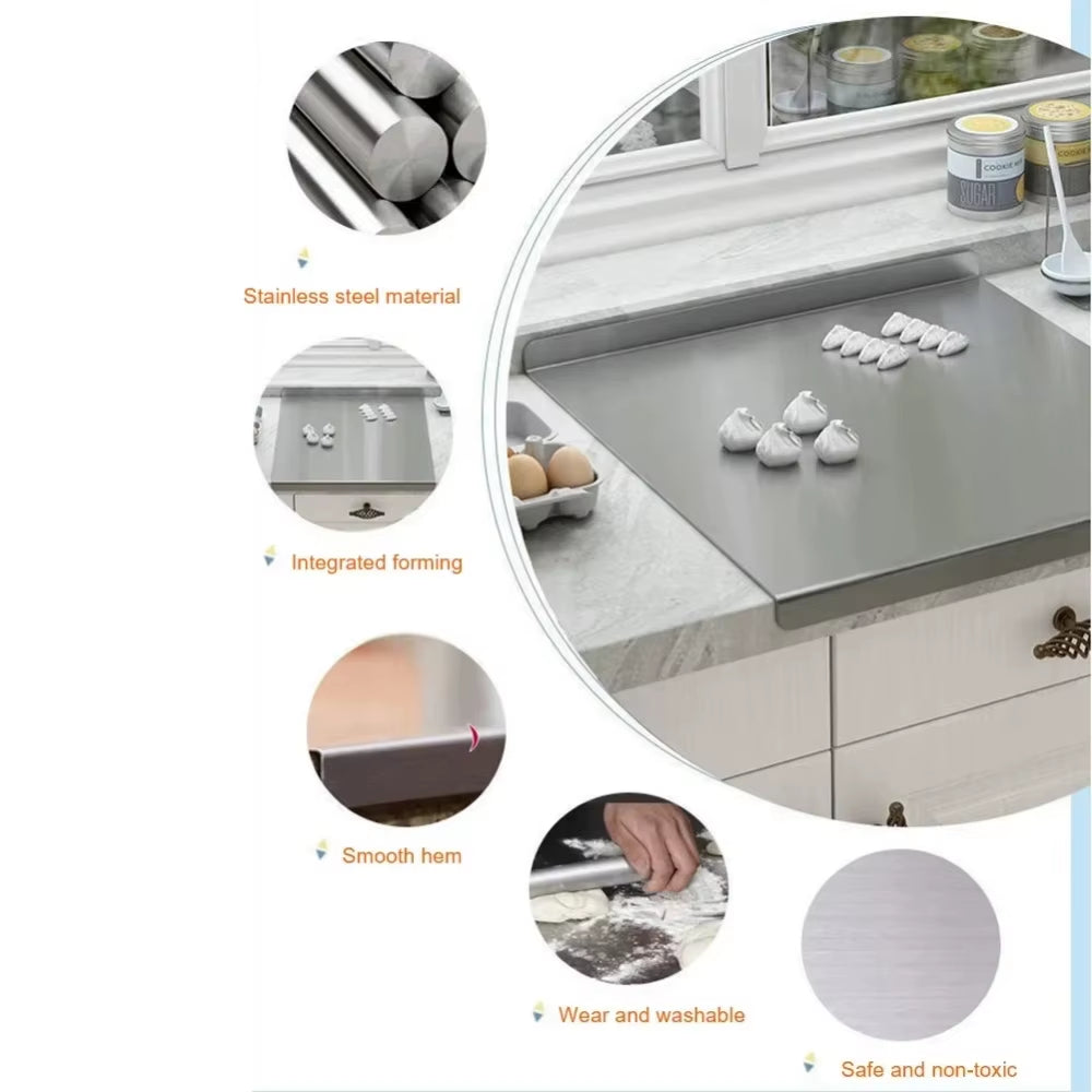 Large Stainless Steel Chopping Board – Kitchen Prep Board