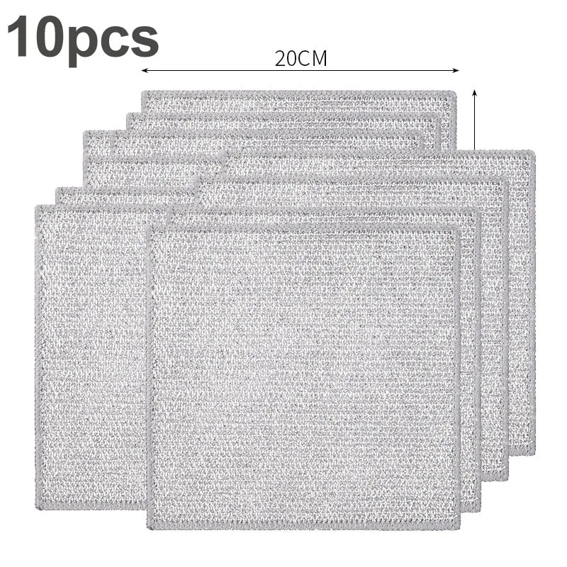 Kitchen Cleaning Cloth Reusable Steel Wire Cleaning Rag Pans Stove Rust Removal Magic Cleaning Cloth Dish Cloth Cleaning Tools