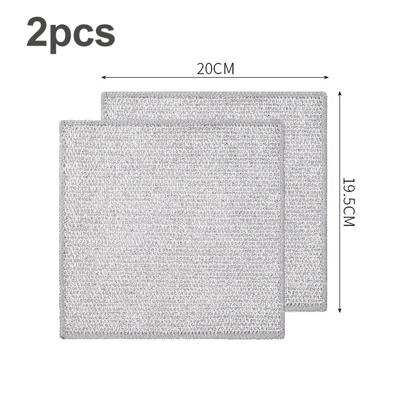 Steel Wire Cleaning Cloth — Diamond-Weave Rust & Grease Remover for Pans, Stoves & Dishes (20x20cm)