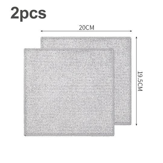 Steel Wire Cleaning Cloth — Diamond-Weave Rust &amp; Grease Remover for Pans, Stoves &amp; Dishes (20x20cm)