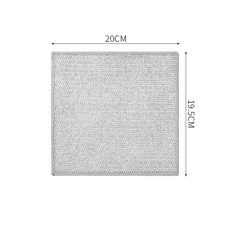 Steel Wire Cleaning Cloth — Diamond-Weave Rust &amp; Grease Remover for Pans, Stoves &amp; Dishes (20x20cm)