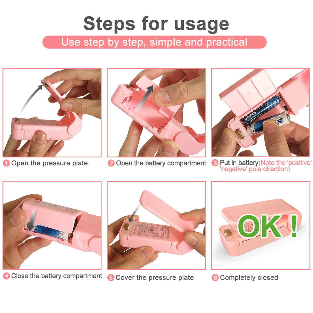 Mini Portable Heat Bag Sealer – Battery-Operated Sealer