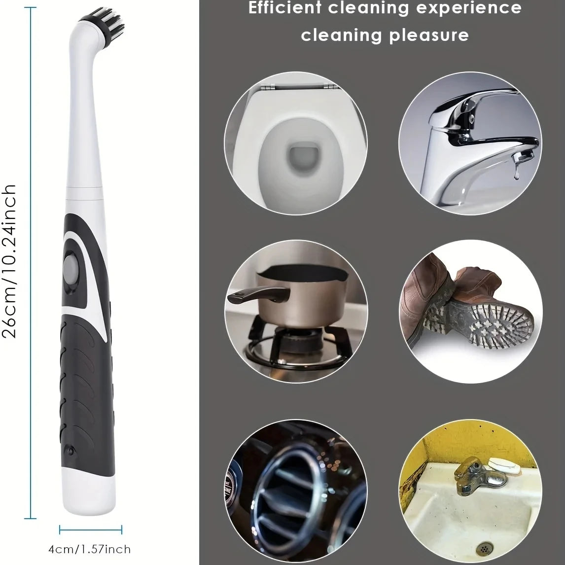 Leaning Brush Cleaning Tool with 4 Brushes Multifunctional Electric Cleaning Brush Cleaning Supplies