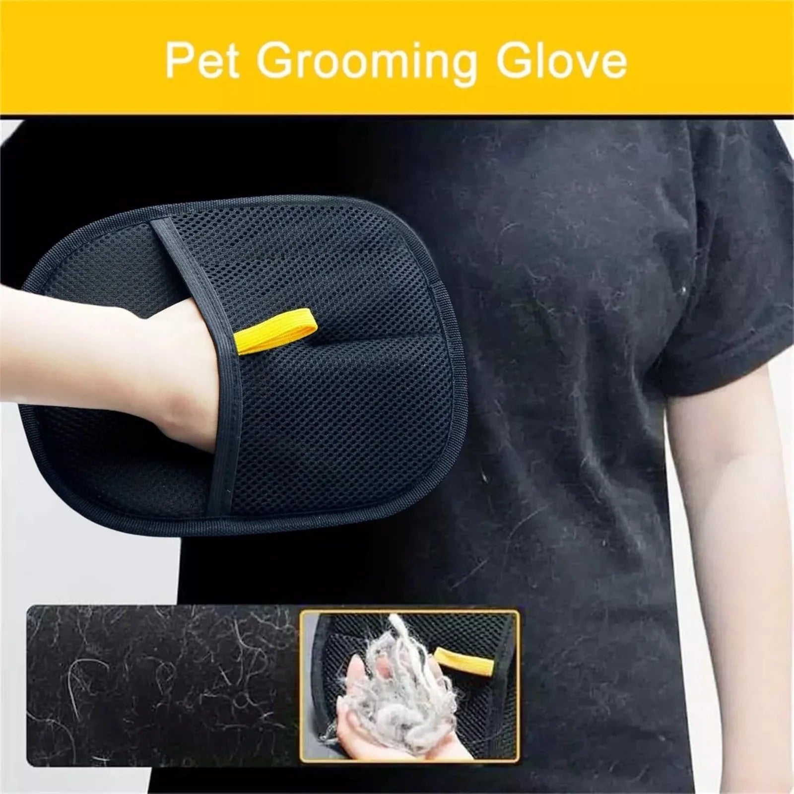 Summercome Dual-Sided Pet Grooming Gloves for Dogs and Cats - Reusable Hair Remover for Washing, Deshedding, and Grooming (1 Pack)