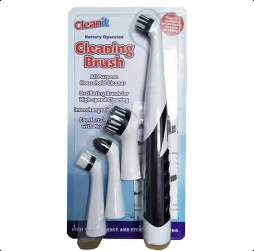 Leaning Brush Cleaning Tool with 4 Brushes Multifunctional Electric Cleaning Brush Cleaning Supplies