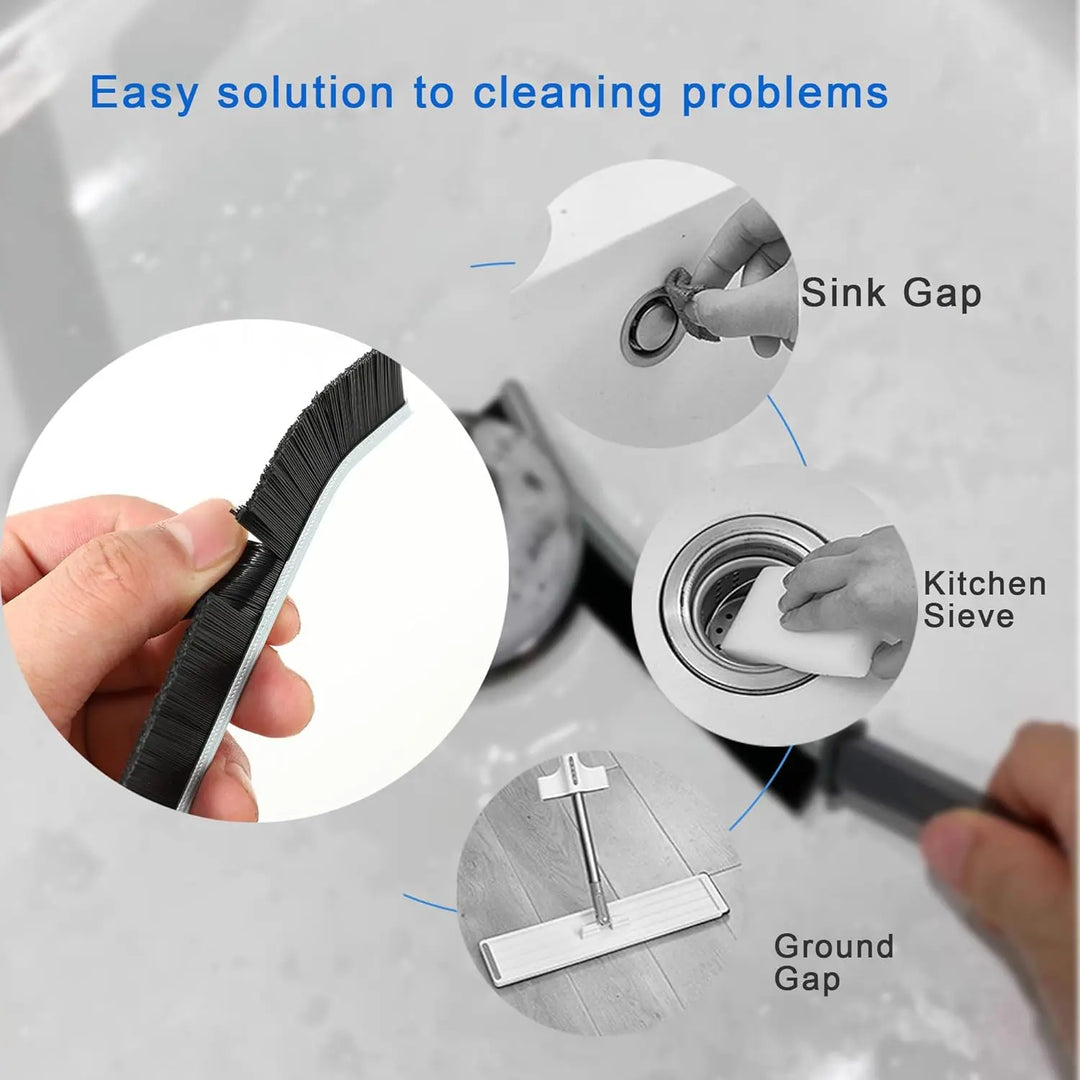 Crevice Cleaning Brush Set — Stainless Steel &amp; Bent-Head Gap Cleaning Brushes
