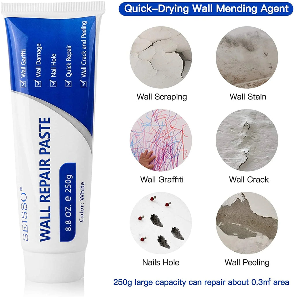 2 Pack Drywall Repair Kit , White Wall Repair Paste with Plaster Filler, Crack and Hole Patch Compound