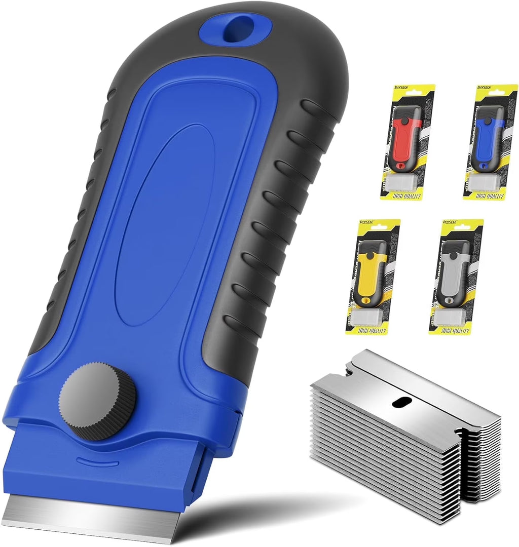 1 Pack Razor Blade Scraper, Glass Scraper with Extra 15 Blades