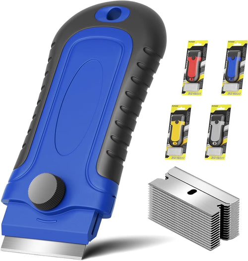 1 Pack Razor Blade Scraper, Glass Scraper with Extra 15 Blades