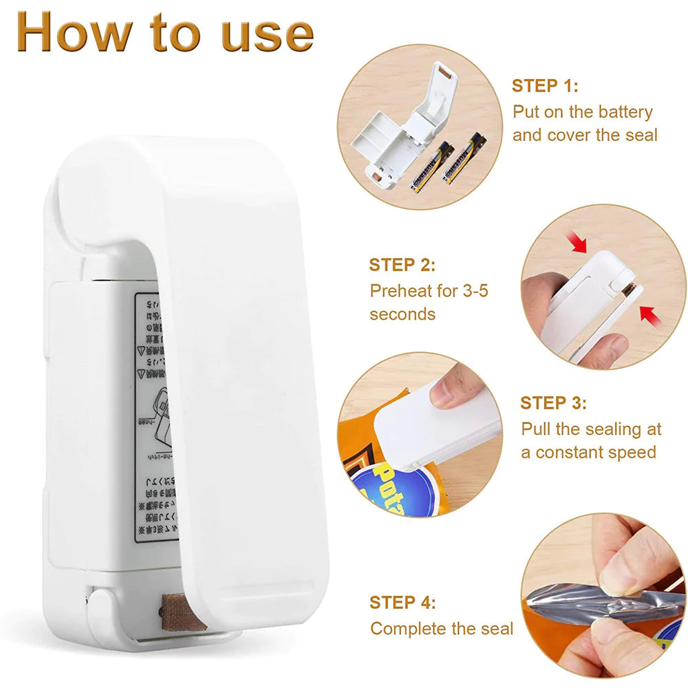 Mini Portable Heat Bag Sealer – Battery-Operated Sealer