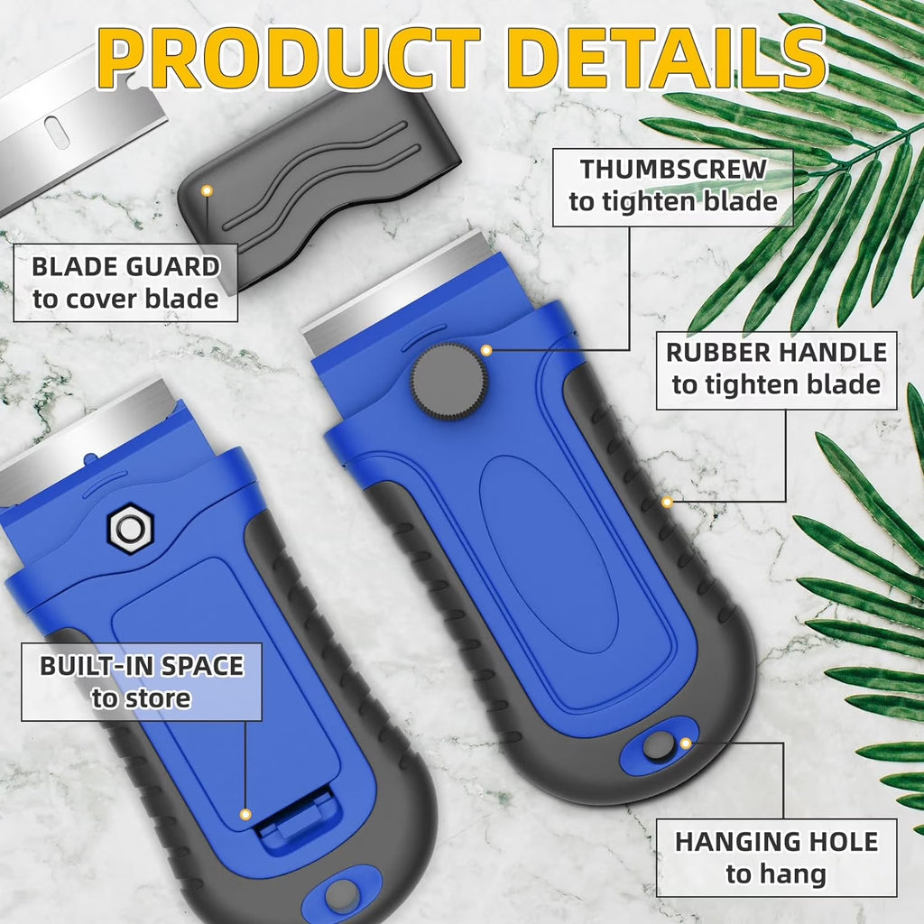 1 Pack Razor Blade Scraper, Glass Scraper with Extra 15 Blades