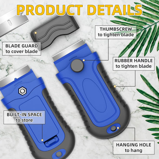 Razor Blade Glass Scraper – SK5 Steel Blades &amp; Blade Storage