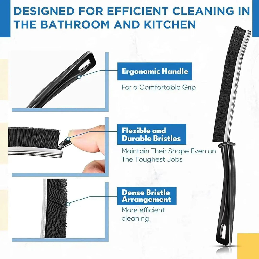 Crevice Cleaning Brush Set — Stainless Steel &amp; Bent-Head Gap Cleaning Brushes